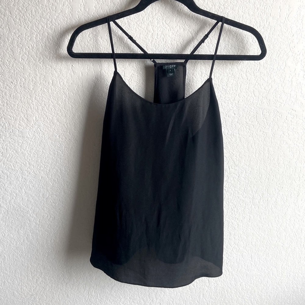 JCrew black sheer halter tank top size 8